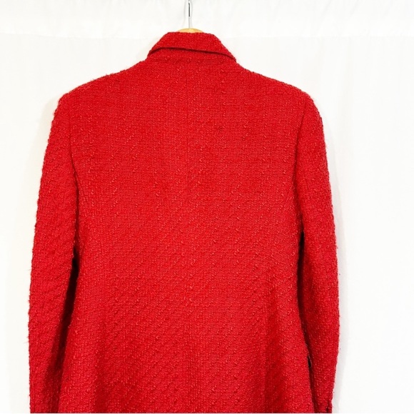 NWT ZARA Textured Double Breasted Red Tweed Blazer Jacket Blogger Favorite - Picture 9 of 15